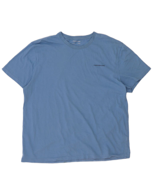 Calvin Klein Jeans Camiseta para hombre Top 2XL Algodón azul