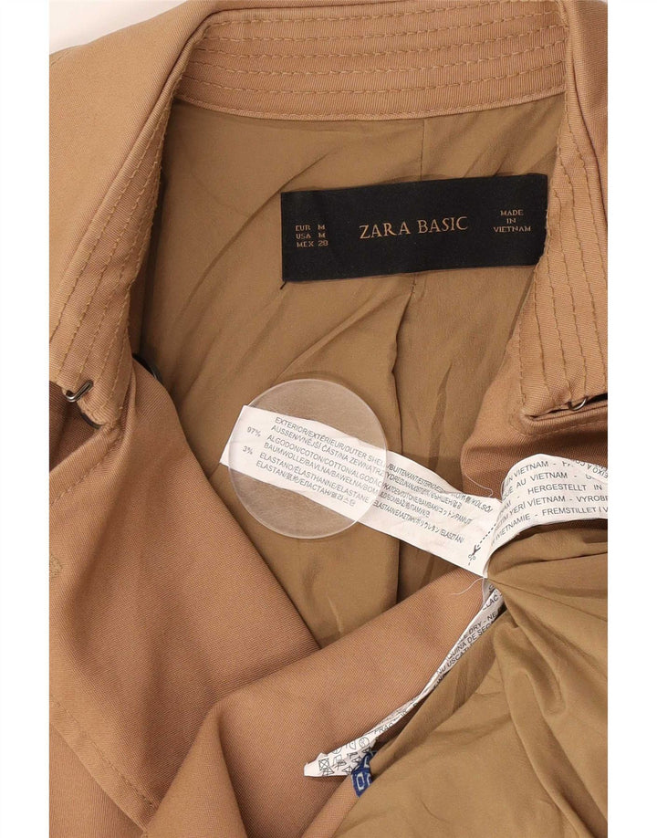 Zara Mujer Gabardina UK 44 Algodón Beige Medio