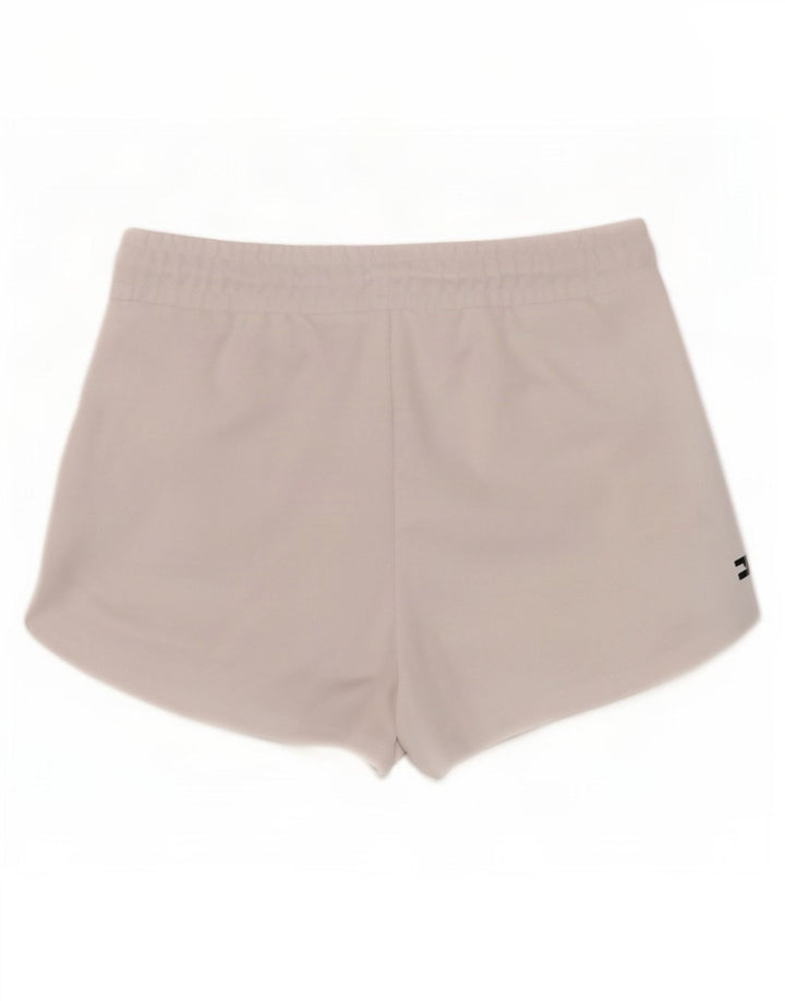 Nike Pantalones cortos deportivos gráficos para mujer UK 10 Small Blanco Colorblock Poliéster