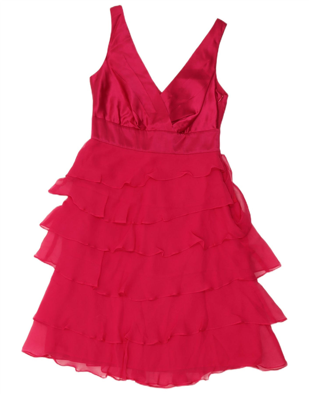 Monsoon Vestido escalonado para mujer UK 8 Small Seda rosa