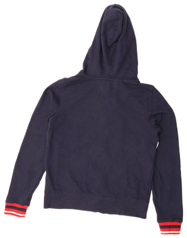 Tommy Hilfiger Suéter con capucha y cremallera para mujer UK 10 Small Azul marino Colorblock