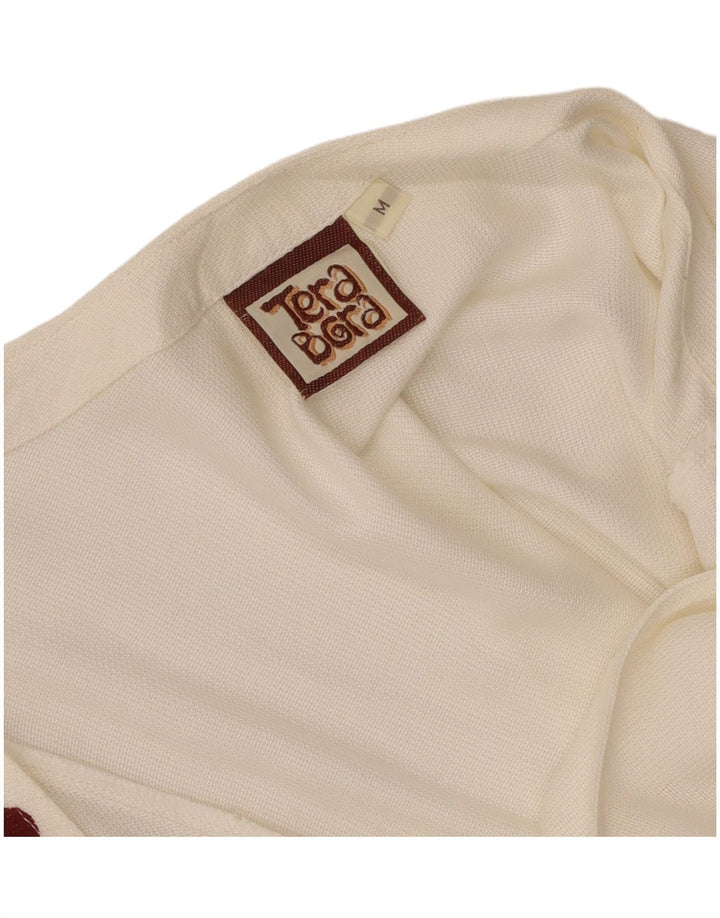 Tera Bora Vestido largo gráfico para mujer Reino Unido 40 Mediano Blanco