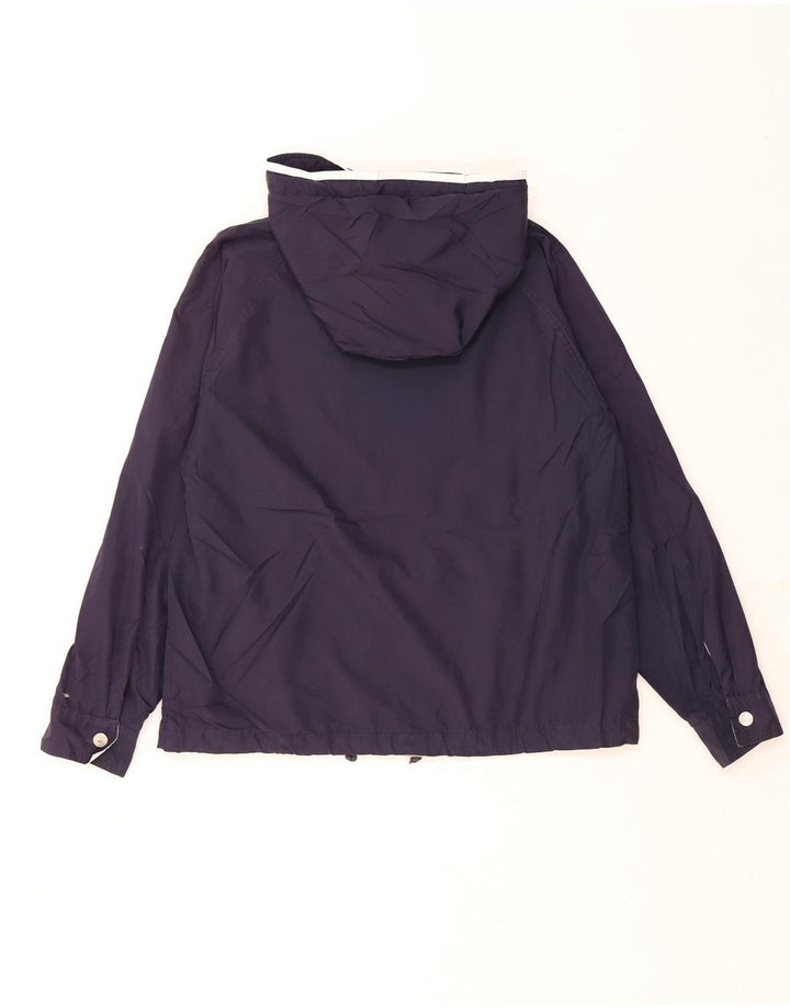 EDDIE BAUER Chaqueta impermeable con capucha para mujer UK 40 Mediana Azul marino Poliéster