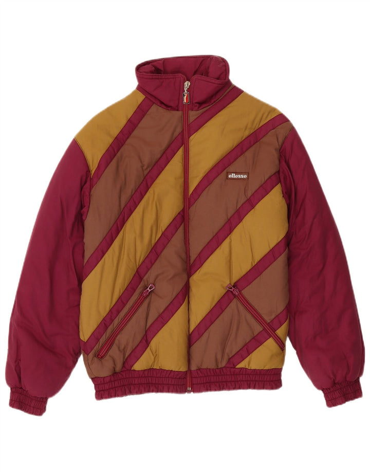 Chaqueta acolchada para mujer Ellesse EU 40 Algodón color block medio burdeos