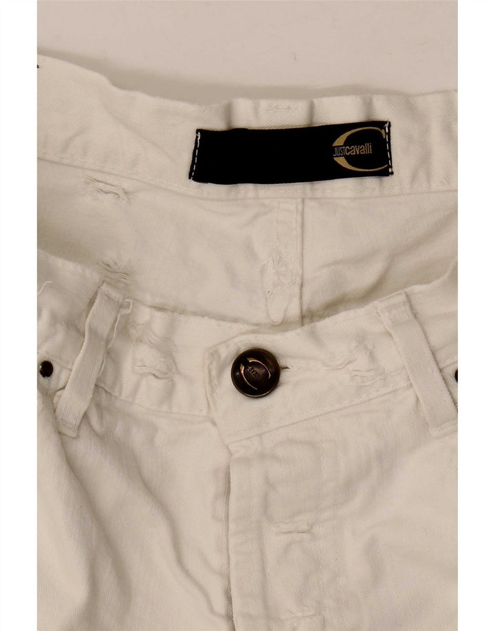 Just Cavalli Vaqueros ajustados desgastados para mujer W32 L30 Blanco