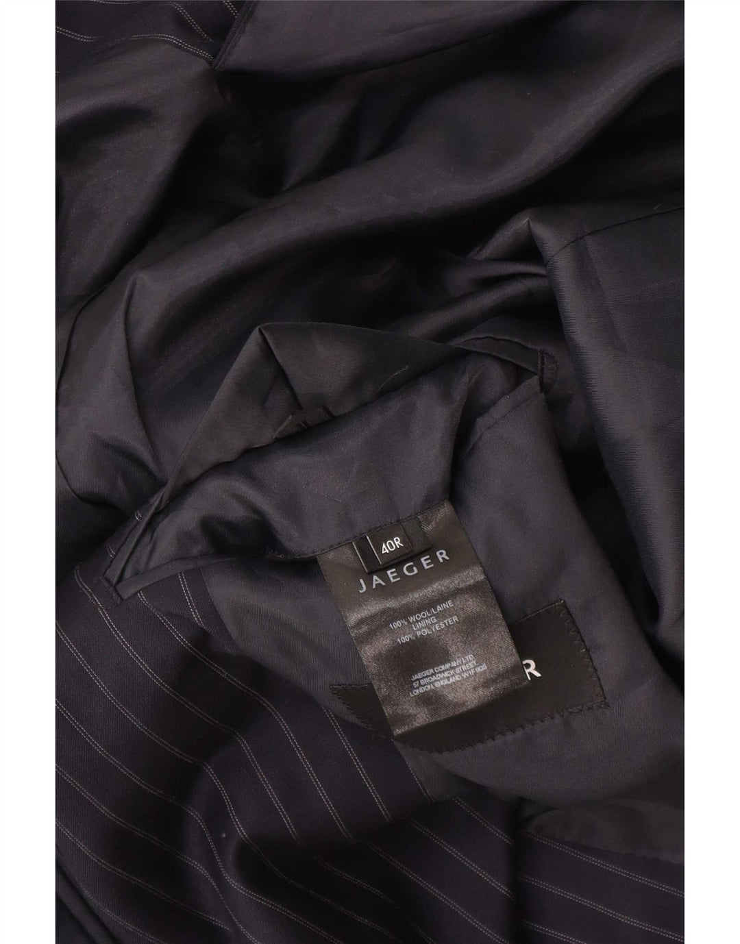 Jaeger Chaqueta tipo blazer de 2 botones para hombre UK 40 Large Lana a rayas azul marino
