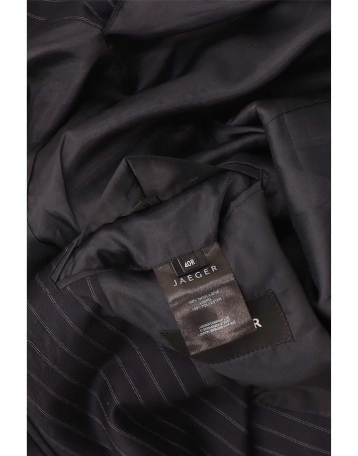 Jaeger Chaqueta tipo blazer de 2 botones para hombre UK 40 Large Lana a rayas azul marino