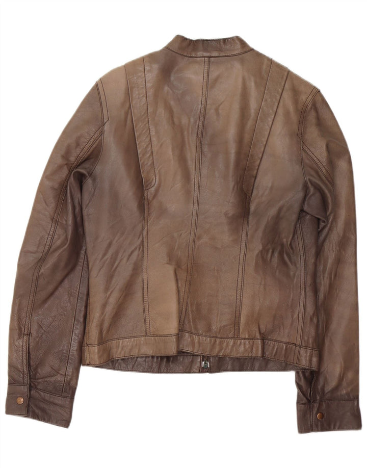 GVB Chaqueta de cuero para mujer UK 44 Cuero marrón medio