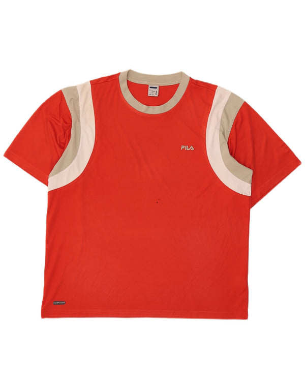 Fila Camiseta para hombre Top IT 52/54 Grande Rojo Colorblock Poliéster