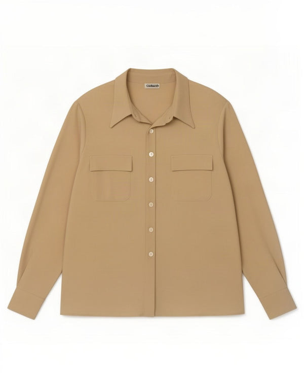 Cacharel Camisa militar para mujer Reino Unido 44 Grande Beige