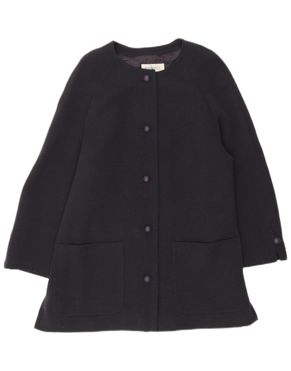 Carisma Chaqueta Blazer Larga De 5 Botones para Mujer IT 50 XL Lana Azul Marino