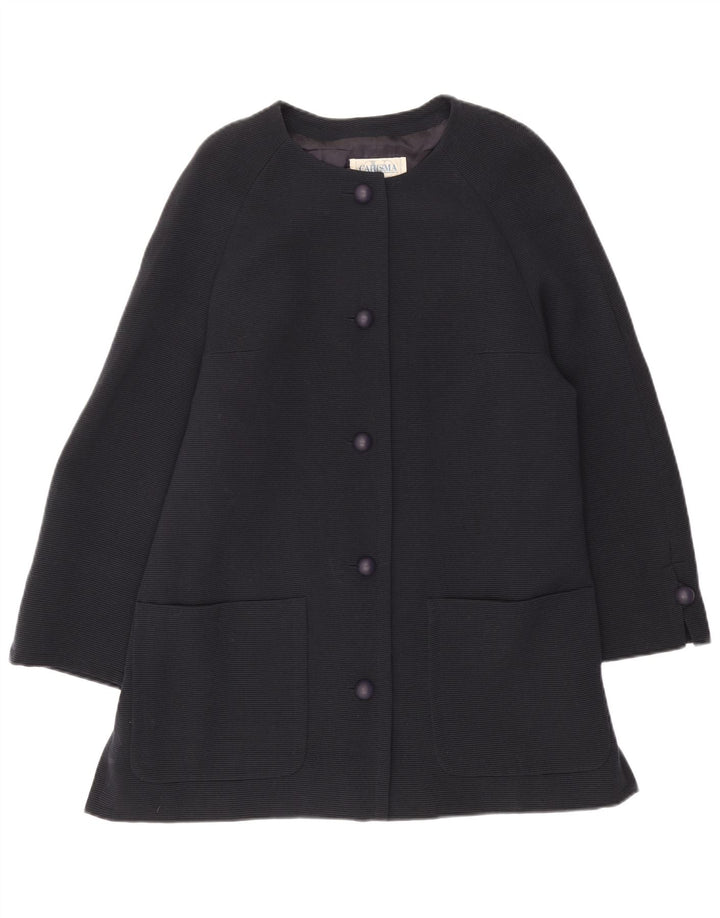 Carisma Chaqueta Blazer Larga De 5 Botones para Mujer IT 50 XL Lana Azul Marino