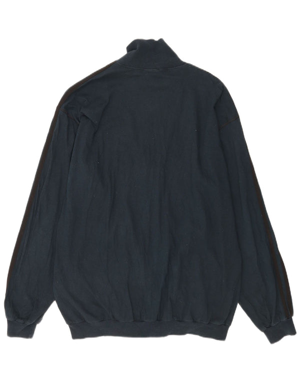 Adidas - Chaqueta de chándal para hombre, talla 40/42, algodón azul marino mediano