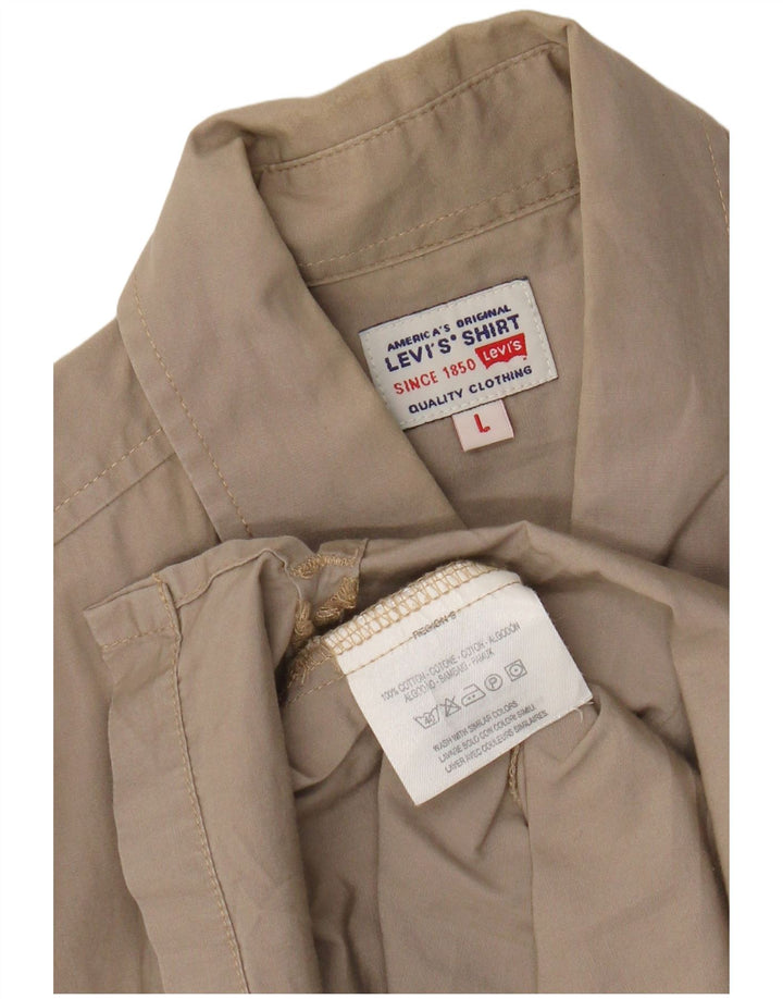 Camisa Levi's Hombre Manga Corta Grande Algodón Beige