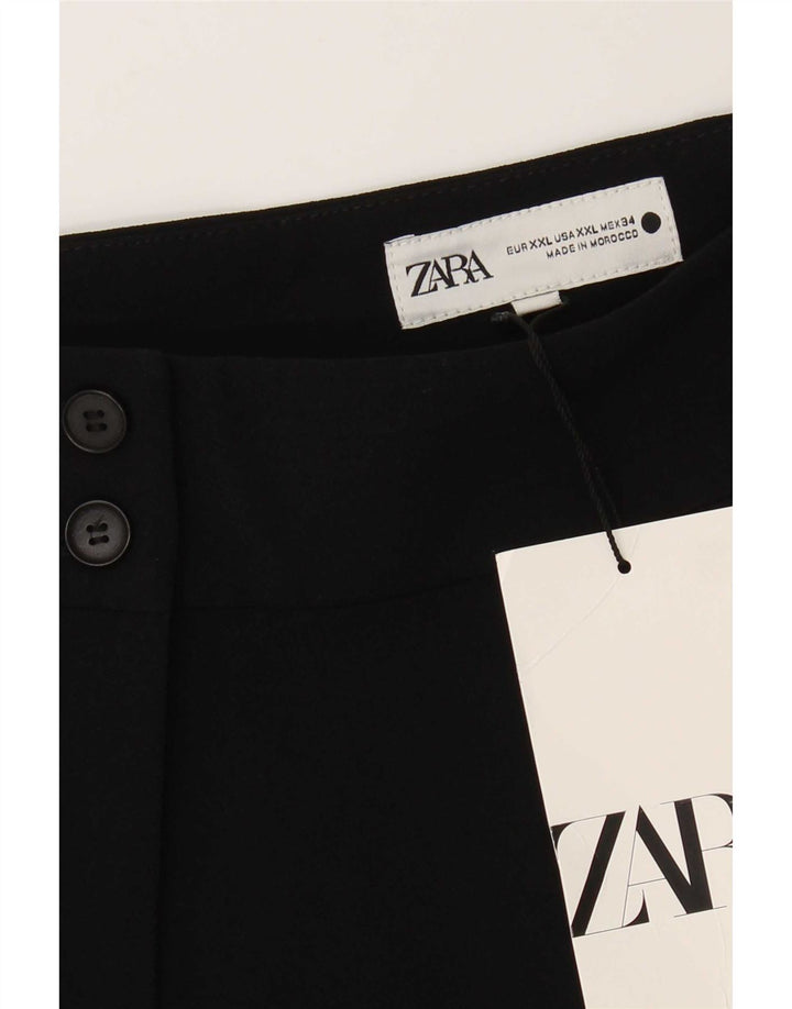 Zara Mujer Pantalones Cortos Pegged 2XL W34 L28 Poliéster Negro