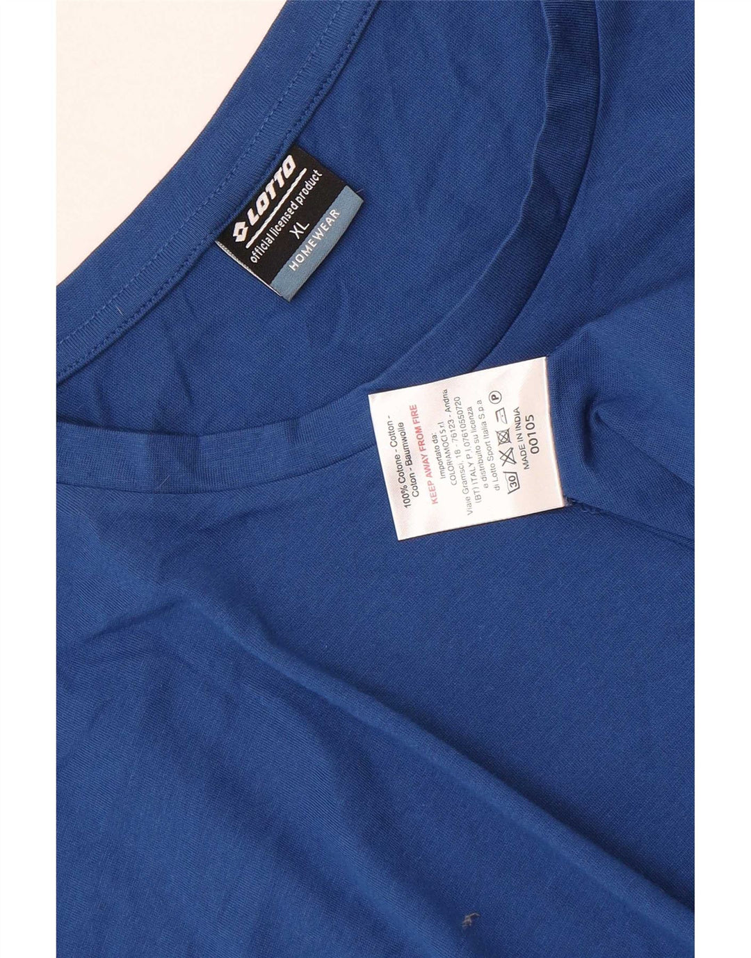 Lotto Camiseta Hombre Top XL Algodón Azul