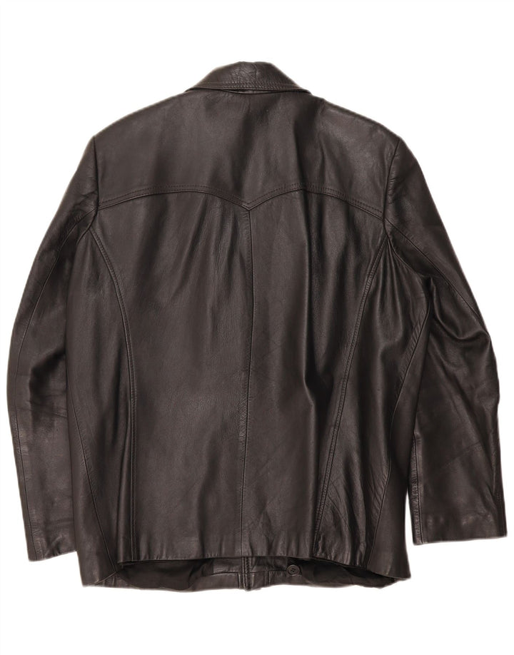 Vintage chaqueta de cuero para hombre EU 51 cuero negro grande