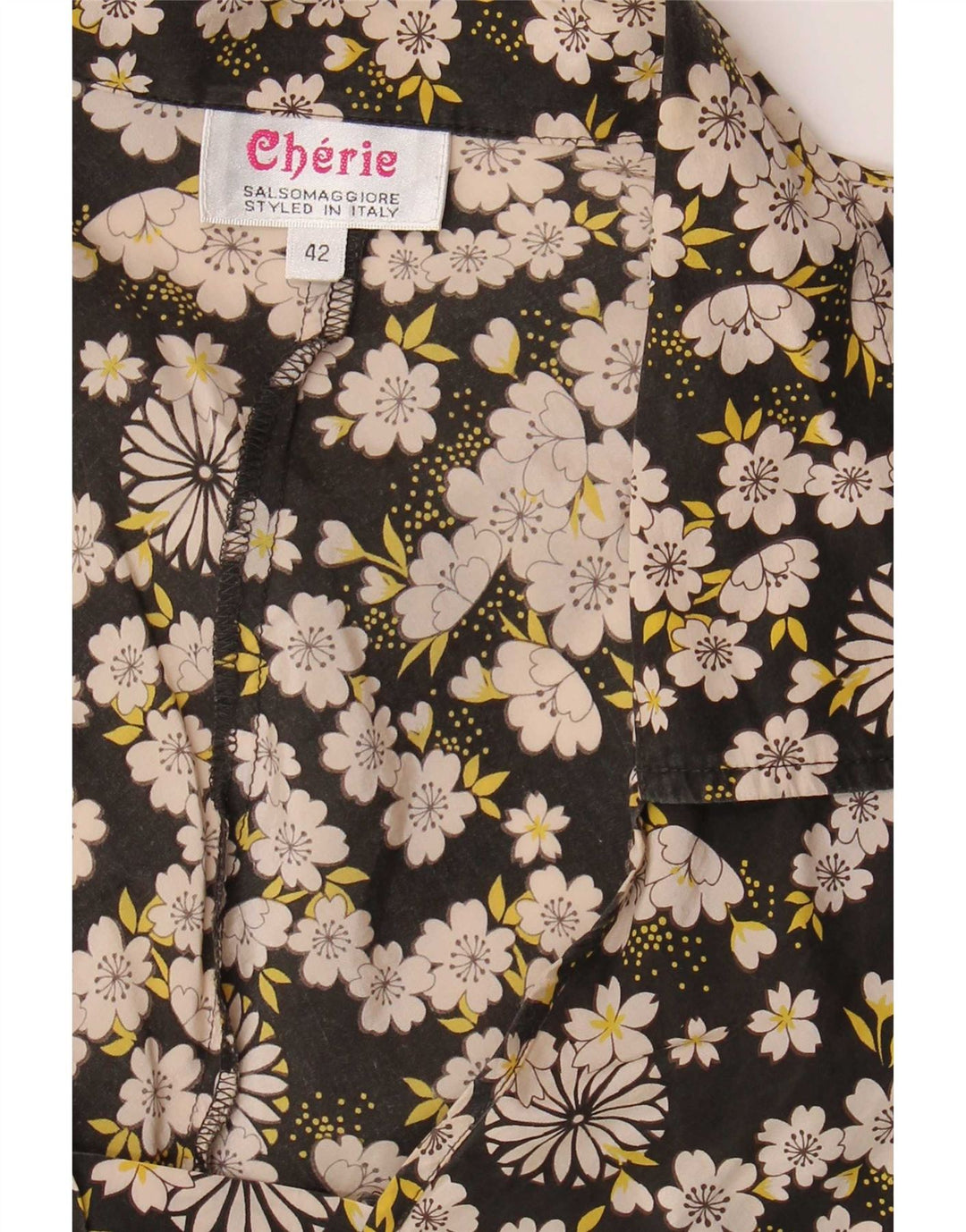 cherie Blusa para Mujer Top IT 42 Mediano Negro Floral