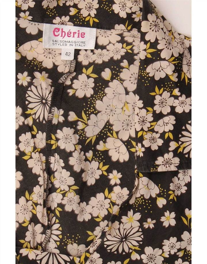 cherie Blusa para Mujer Top IT 42 Mediano Negro Floral