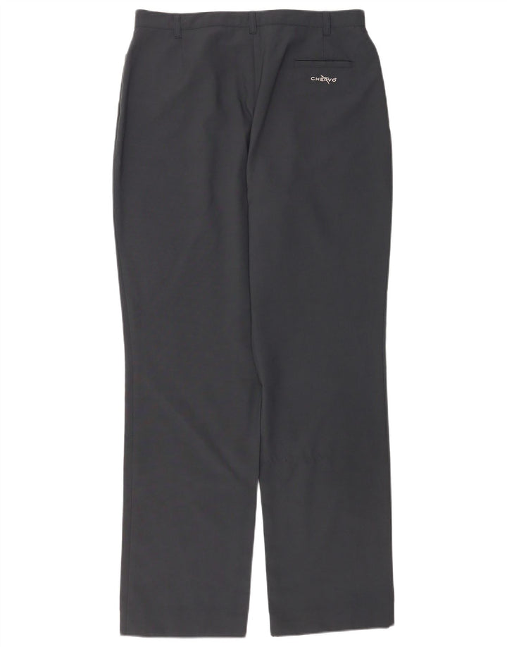 Chervo Pantalón Casual Recto Mujer W30 L32 Poliéster Negro