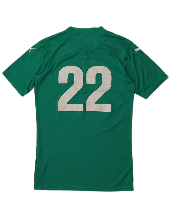 PUMA Camiseta gráfica para hombre Top Small Green Geométrico Poliéster