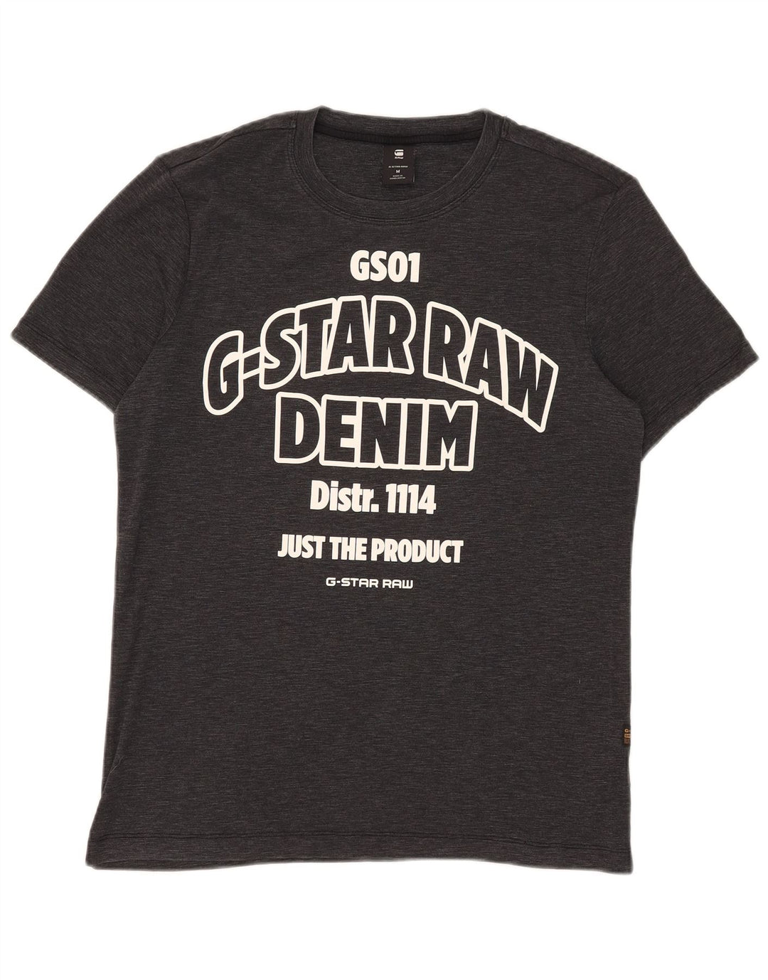 G-Star Hombre Camiseta Gráfica Top Mediano De Algodón Moteado Negro