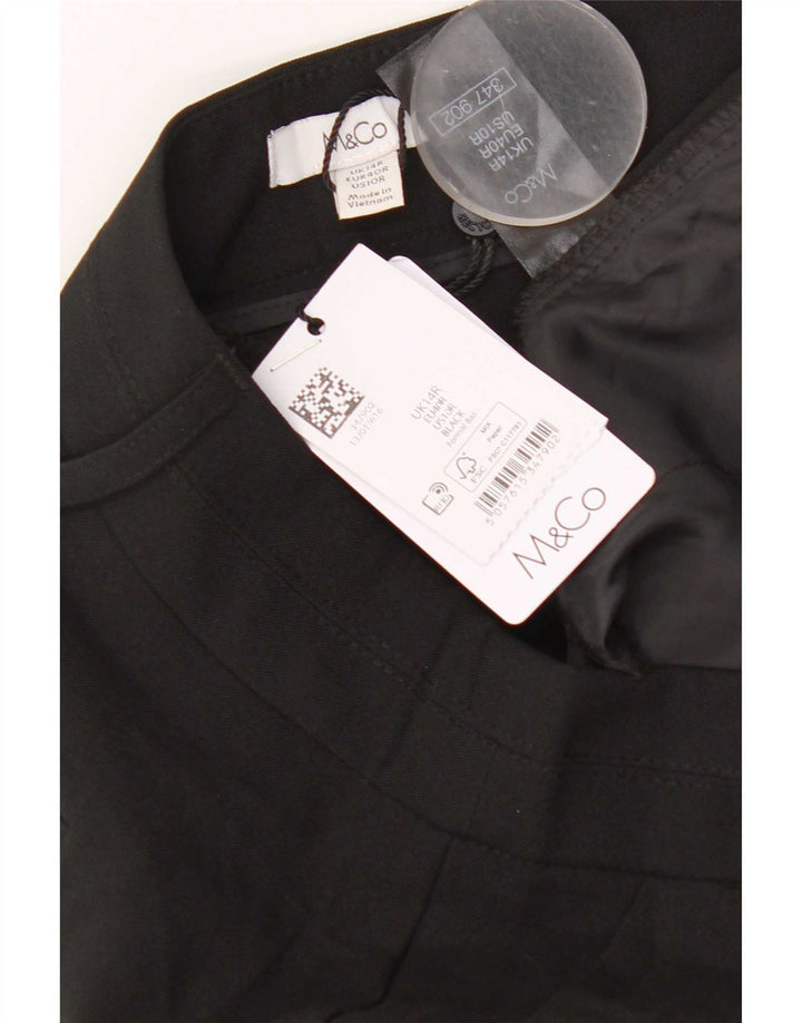 M&Co Pantalones chinos con corte de bota para mujer UK 14 Large W32 L29 Poliéster negro