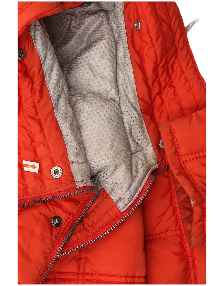 VINTAGE Chaqueta de esquí con capucha de gran tamaño para mujer US 2 XS Nylon rojo