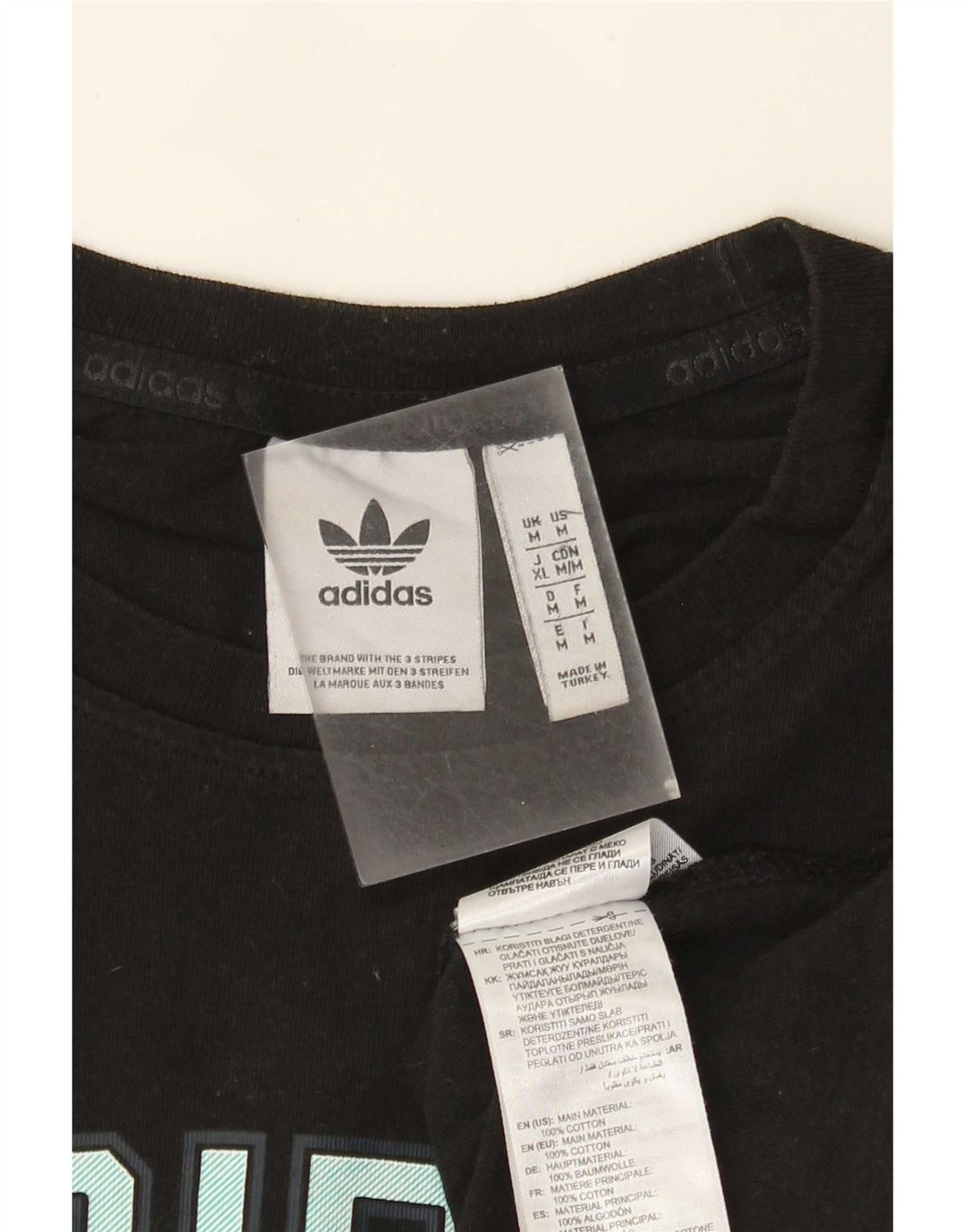 Adidas - Camiseta gráfica para hombre, talla mediana, algodón negro