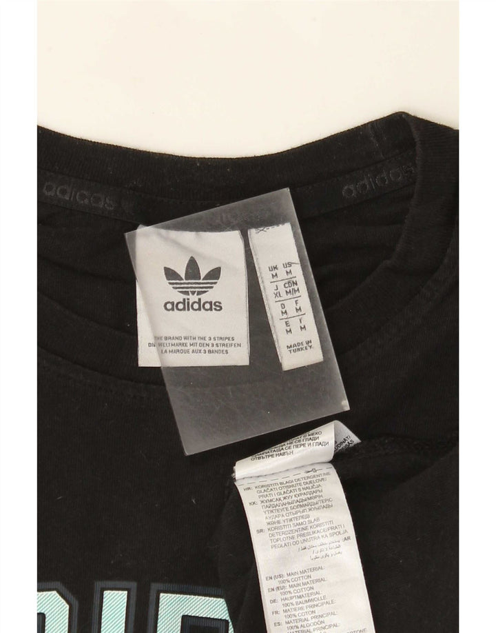 Adidas - Camiseta gráfica para hombre, talla mediana, algodón negro