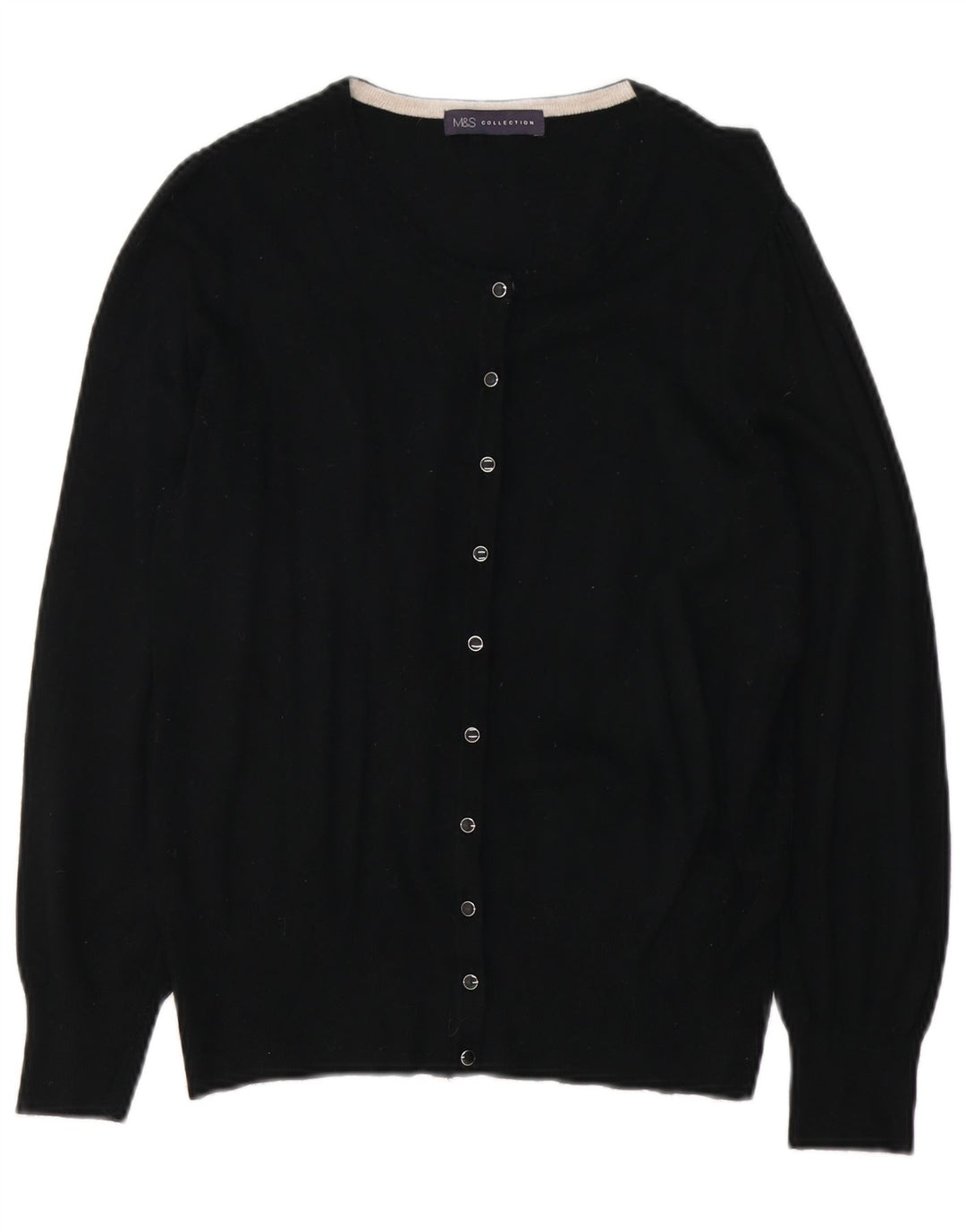 Marks & Spencer - Cárdigan para mujer, talla 40, viscosa negra mediana
