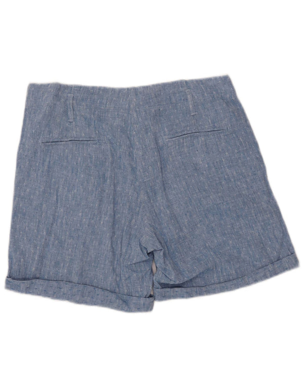 Marks & Spencer Pantalones cortos chinos pegados para mujer UK 12 Medium W32 Azul Geométrico