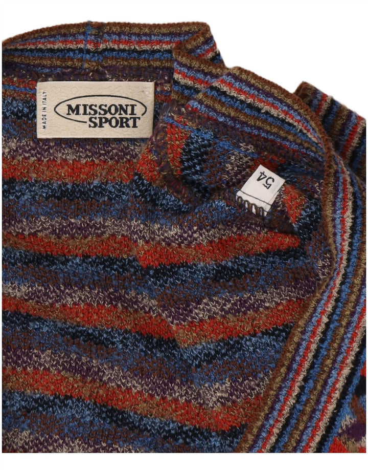 MISSONI Cárdigan para hombre IT 54 XL Diseñador geométrico multicolor