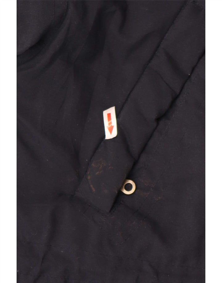 Vintage hombres cortavientos abrigo Reino Unido 38 medio azul marino colorblock poliéster