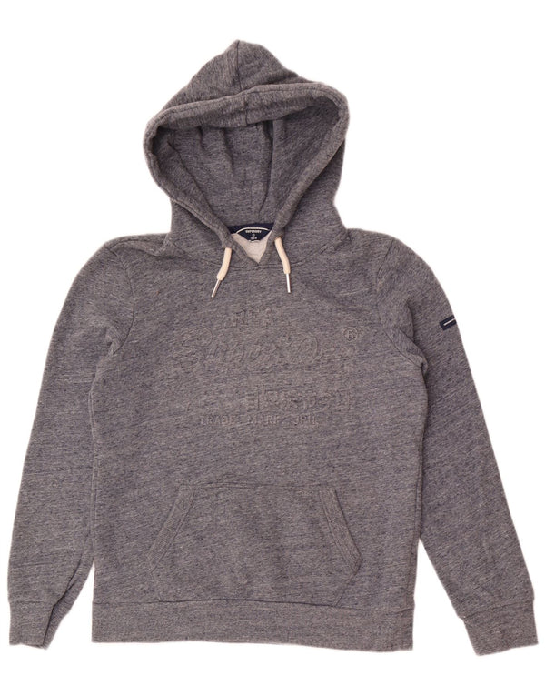 Superdry Jersey con capucha gráfica para mujer Reino Unido 40 Pequeño algodón moteado gris