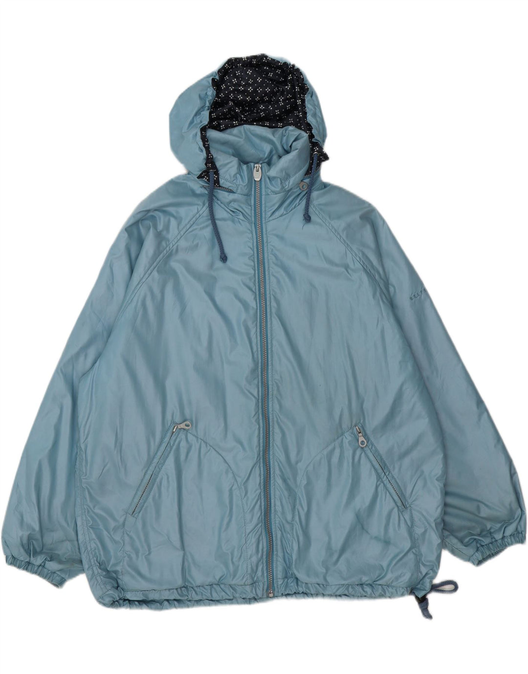 BELFE & BELFE Womens Oversized Hooded Windbreaker Jacket IT 46 Large Blue Vintage Belfe & Belfe and Second-Hand Belfe & Belfe from Messina Hembry 