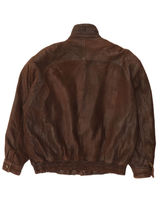 Chaqueta de cuero vintage para hombre IT 52 XL Marrón