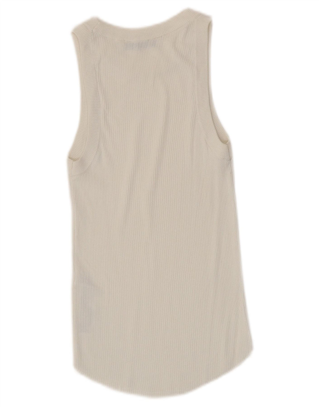 Zara Mujer Chaleco Top UK 8 Small Viscosa Blanca