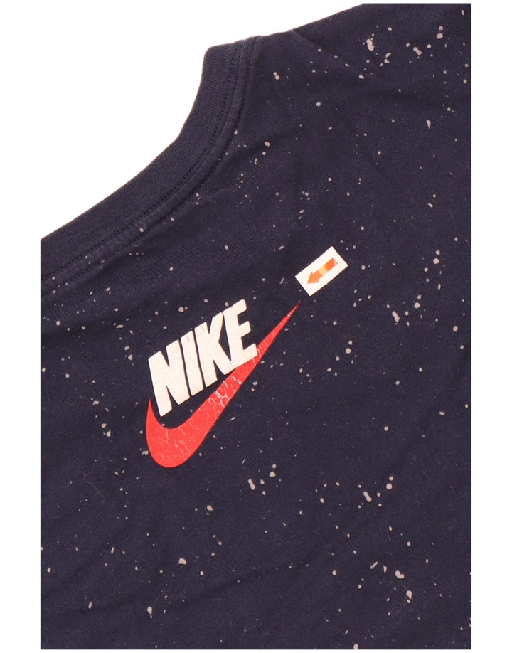 Camiseta con gráfico de corte atlético para hombre Nike Top mediano azul marino moteado
