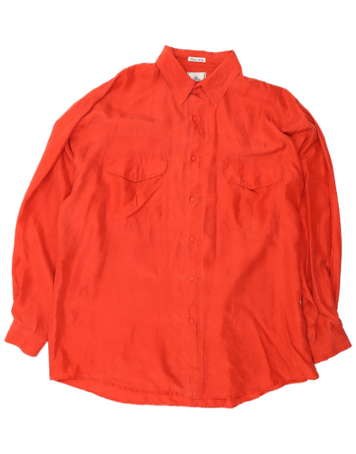 Camisa Brugi Hombre XL Seda Roja
