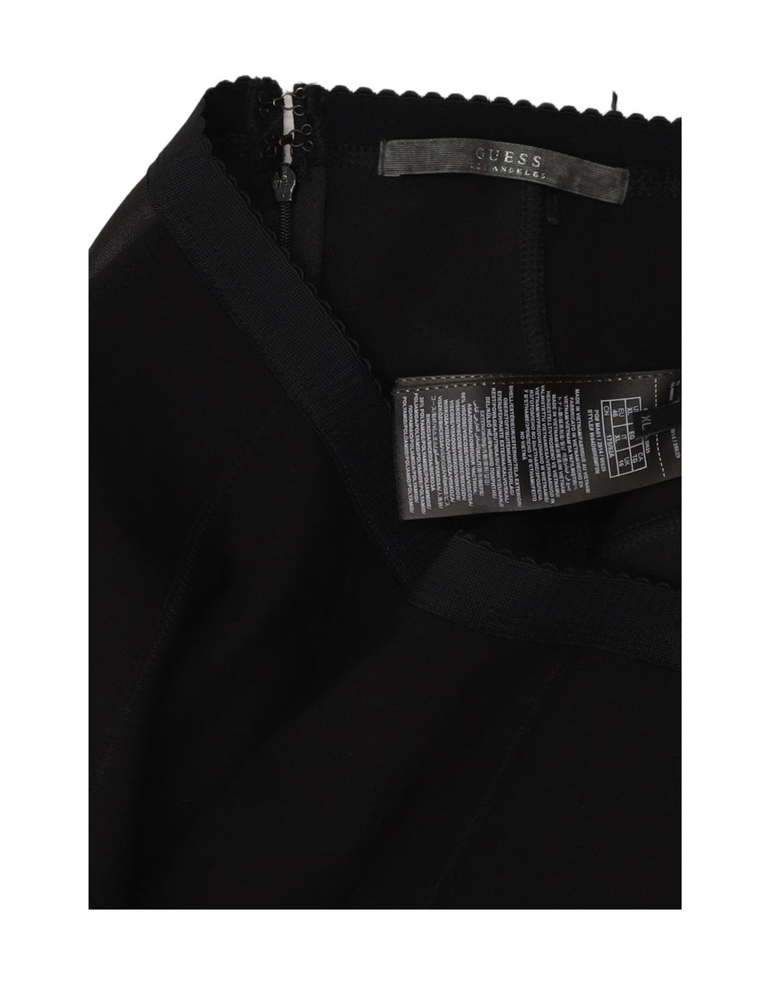 GUESS Falda lápiz para mujer UK 16 Large W36 Viscosa negra con bloques de color