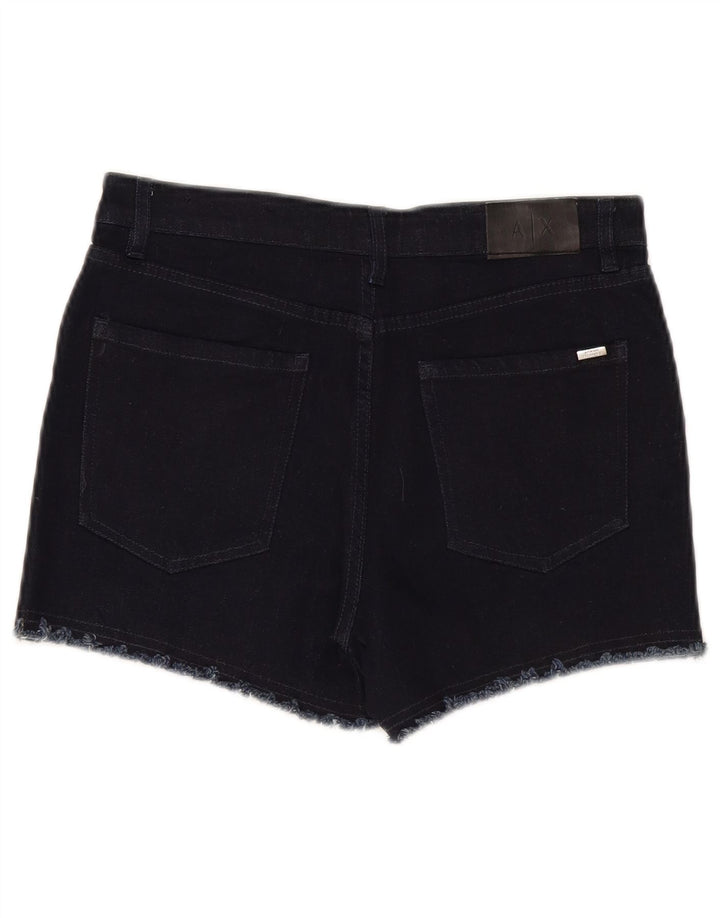 Armani Exchange Pantalones cortos vaqueros de talle medio para mujer W26 Small Black Cotton