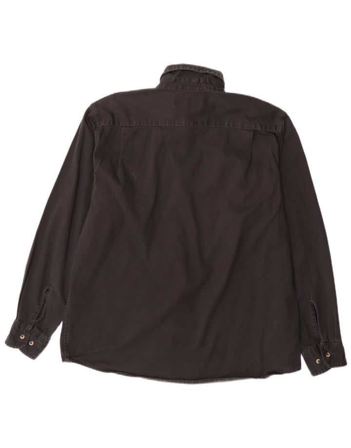 Wrangler Camisa Vaquera Para Hombre Grande Algodón Negro