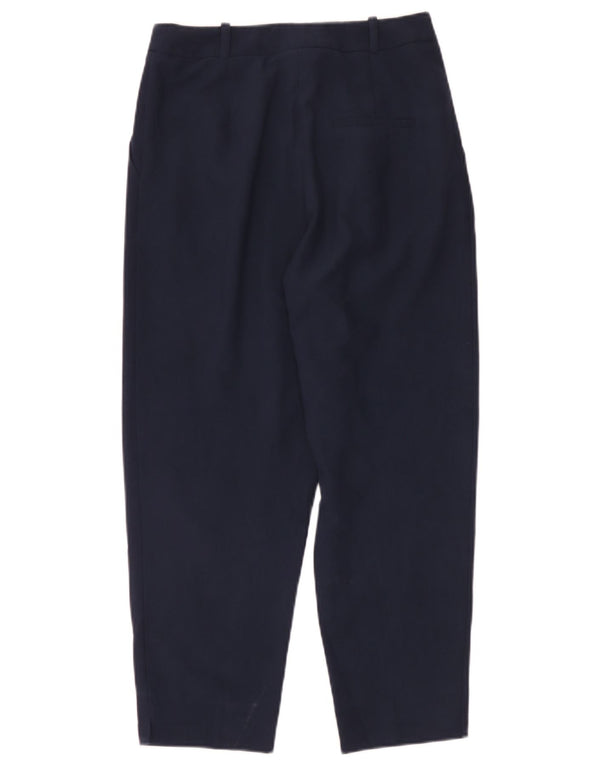 Topshop Pantalones casuales de cintura alta para mujer UK 10 Small W28 L26 Azul marino