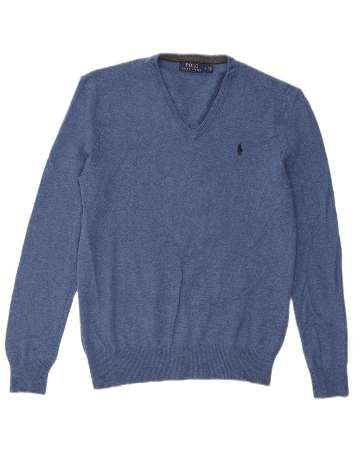 Polo Ralph Lauren Jersey con cuello en V para hombre de lana azul medio