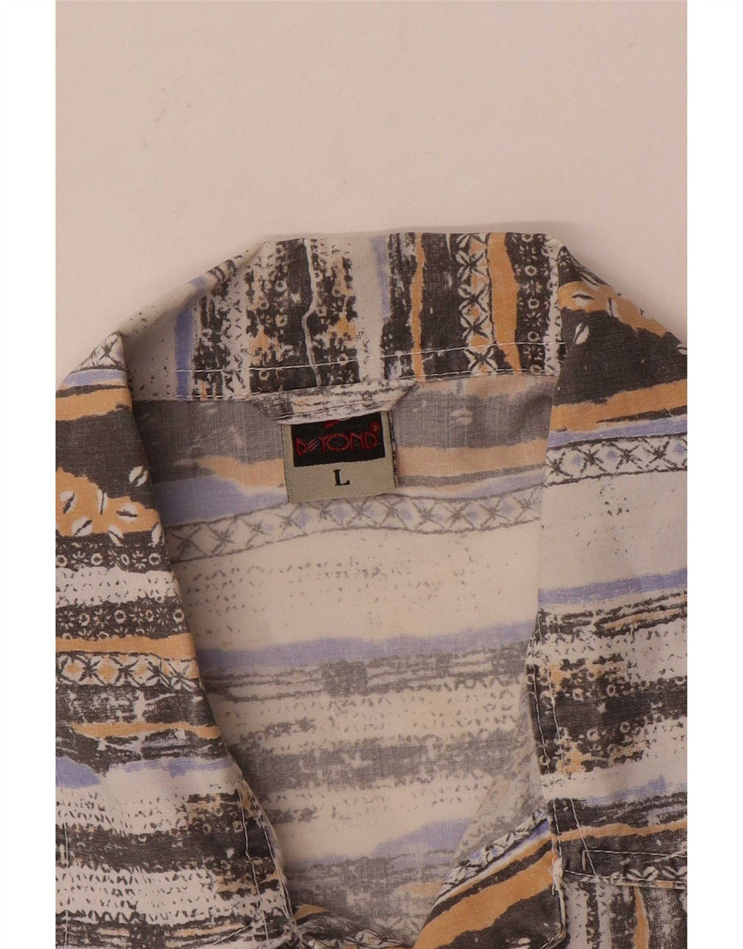 Beyond Camisa Manga Corta Hombre Poliéster Rayas Multicolor Grande
