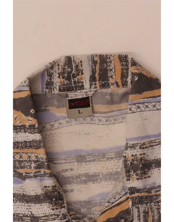 Beyond Camisa Manga Corta Hombre Poliéster Rayas Multicolor Grande