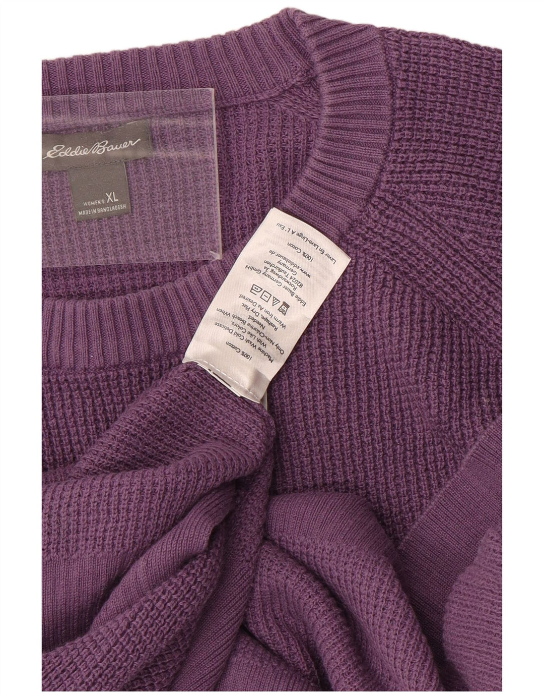 EDDIE BAUER Jersey extragrande con cuello redondo para mujer UK 40 XL Púrpura