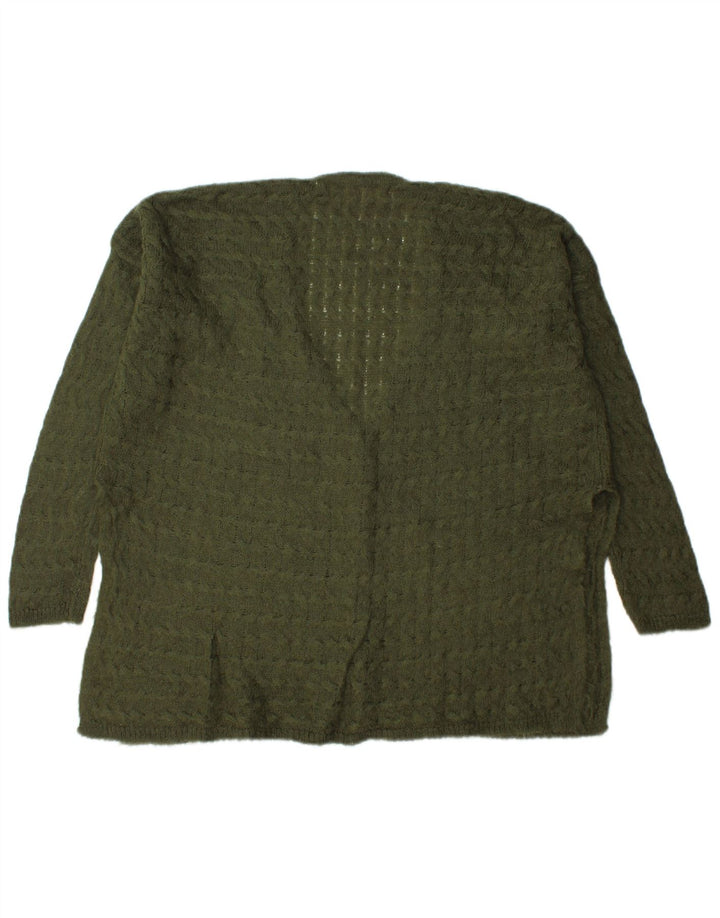 Zara Mujer Suéter Cárdigan Extragrande UK 44 Verde Medio
