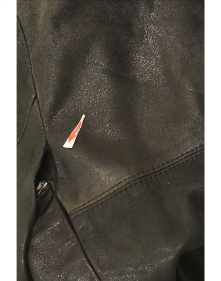 Vintage hombres chaqueta de cuero Reino Unido 38 medio negro